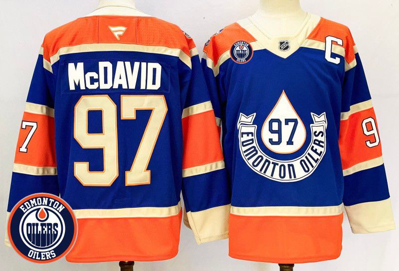 Men Edmonton Oilers #97 Mcdavid Blue Fanatics 2025 NHL Jersey style 1->edmonton oilers->NHL Jersey
